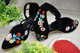 Floral Black Heel
