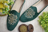 Dabka velvet loafer shoe (Green)