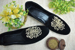 Dabka velvet loafer shoes (Black)