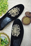 Dabka velvet loafer shoes (Black)