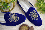 Dabka Velvet Loafer Shoes (Royal Blue)