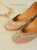 Traditional Peach Gold Jutti