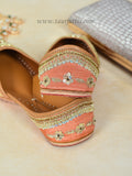 Traditional Peach Gold Jutti