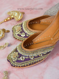 Traditional purple Gold Jutti