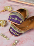 Traditional purple Gold Jutti