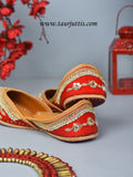 Traditional Red Gold Jutti