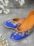 Royal Blue Floral Jutti