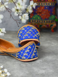 Royal Blue Floral Jutti