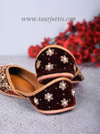 Maroon Flower Jutti