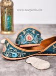 Ethnic Floral (Teal blue) Jutti