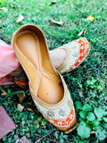 Traditional Flower Jutti (Orange)
