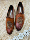 DABKA LEATHER SHOES (TAN COLOR) TEXTURE