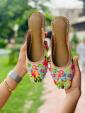 white Handcrafted Back open jutti