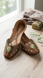 Brown Designer punjabi jutti