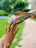 white Handcrafted Back open jutti