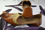 Brown Embroidered Khussa Jutti